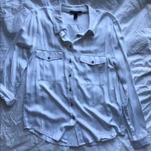 Forever 21 Silky White Button Up